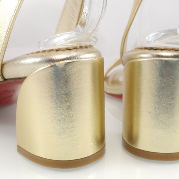 NIB$945 CHRISTIAN LOUBOUTIN Miss Sabina Metallic Red Sole Ankle-Strap Sandal 7 - Picture 11 of 16